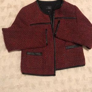 Tweed blazer with black trimming